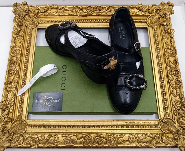 GUCCI QUEERCORE SCARPE UOMO BROGUE DIONYSUS PELLE NERA n°44 (10) FULL SET