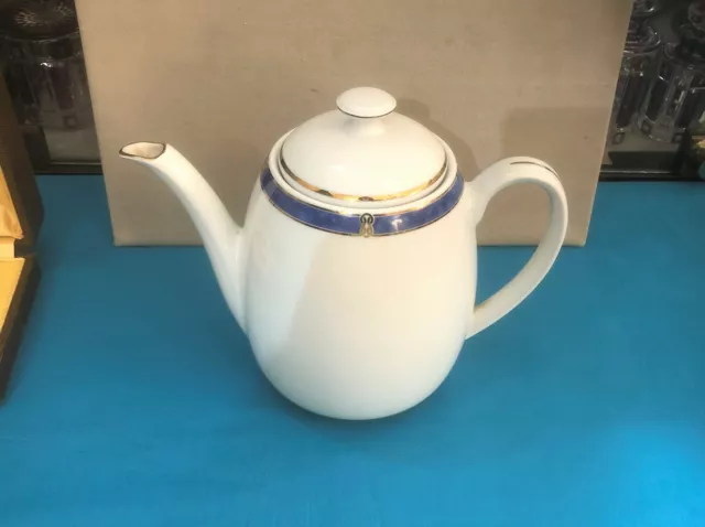 Cafetière - théière CHRISTOFLE modèle OCEANA BLEU porcelaine no métal argenté