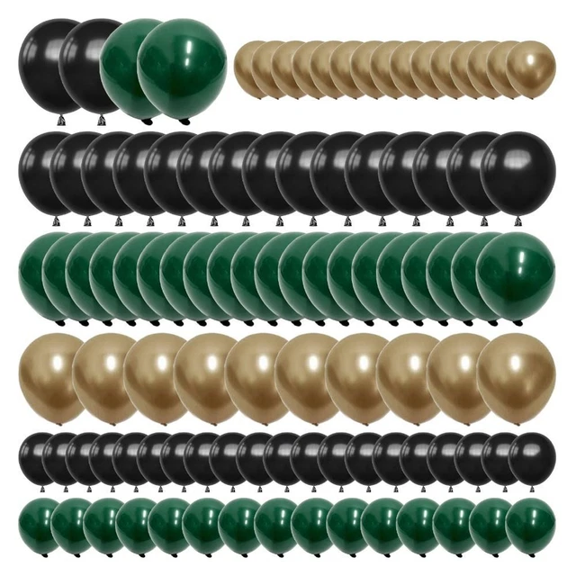 GREEN BALLOON GARLAND Black Dark Green Party Decorations Double Stuffed