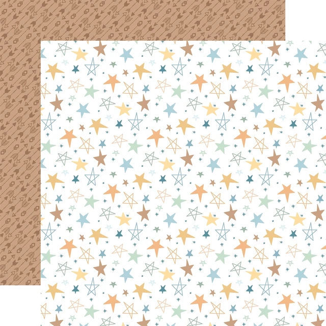 Paquete de 25 tarjetas de doble cara de 12""X12"" estrellas brillantes -OBB302-13