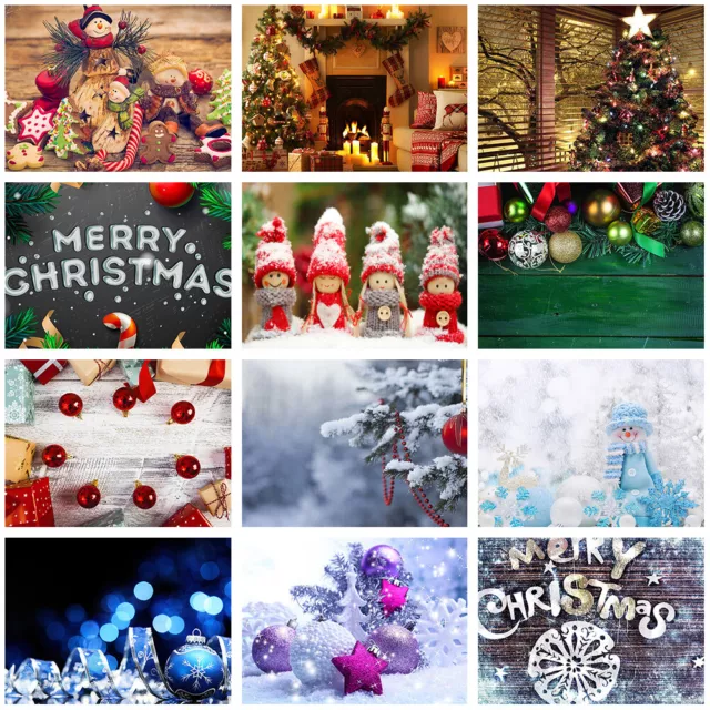 5x3ft 7x5ft Christmas Background Cloth Xmas Tree Snow Photography Backdrop Decor