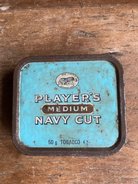 PLAYER'S NAVY CUT medium Tobacco Pipe England Vintage, Empty 50g Tin Box