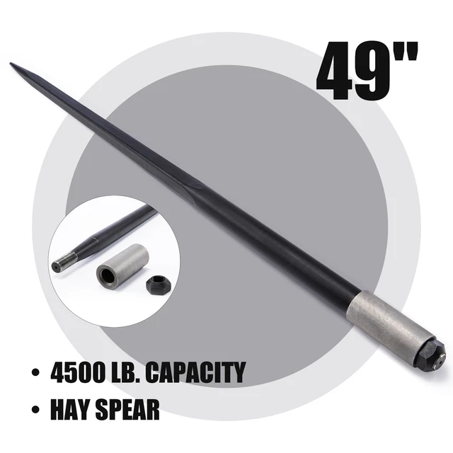 4500 lbs 49in Hay Bale Spear Attachment w 2.25T Capacity for TruckTractor More