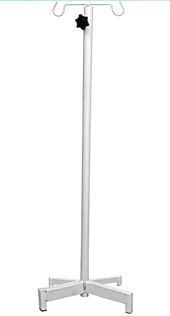 Iron Saline IV Stand For Hospital Bag Holder, Infusion Stand with 2 Hooks(Ivory)