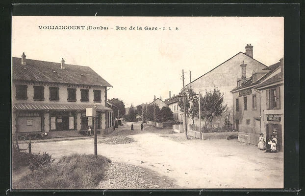 CPA Voujaucourt, Rue de la Gare