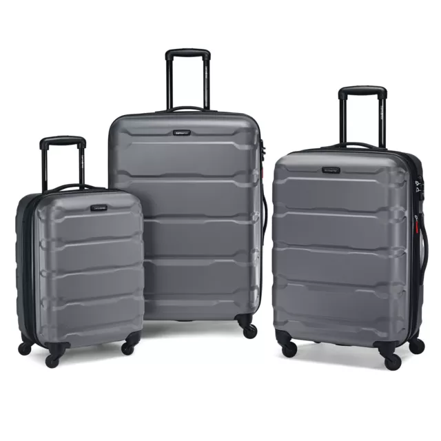 Samsonite Omni Hardside Spinner Suitcase Luggage, Charcoal - 20" / 24" / 28"