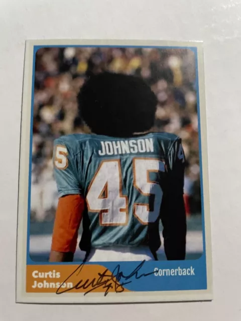 CURTIS JOHNSON autograph MIAMI DOLPHINS Super Bowl VII Champ custom card signed