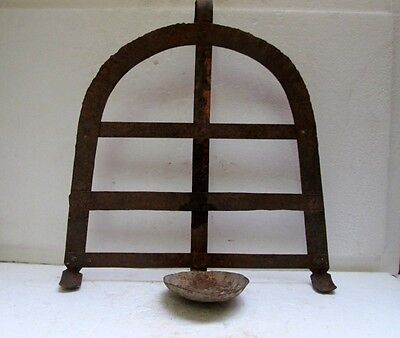 Vintage Old Iron Oil Lamp Hand Forged Lord Worship Lamp Deepak Collectible