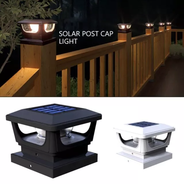 2pack Solar Post Cap Lights Outdoor LED Lighting Garden Deck Fence Cap Light