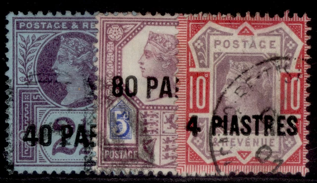 BRITISH LEVANT QV SG4-6, 1887-96 complete set, FINE USED.