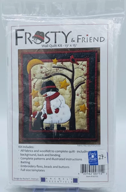 "Nuevo kit artesanal de edredón de pared Frosty & Friend de Rachel's of Greenfield 13"" x 15"