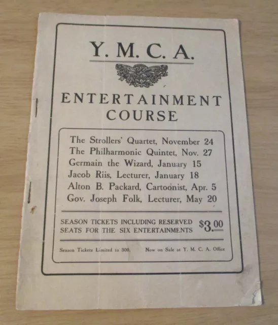 1907 Y.M.C.A. ENTERTAINMENT COURSE of SIX Programs~Los Angeles~AMAZING CONTENT~