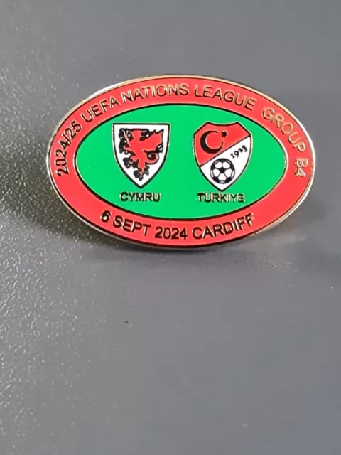 Wales v Turkey, Football Nations League Pin Badge (33mm) 6 Sept  2024 Cardiff