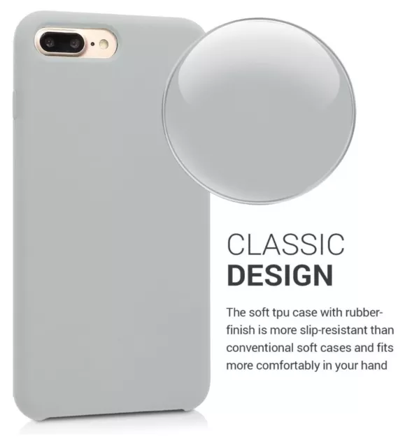 kwmobile TPU Silicone Case Compatible with Apple iPhone 7 Plus / 8 Plus, Grey 3