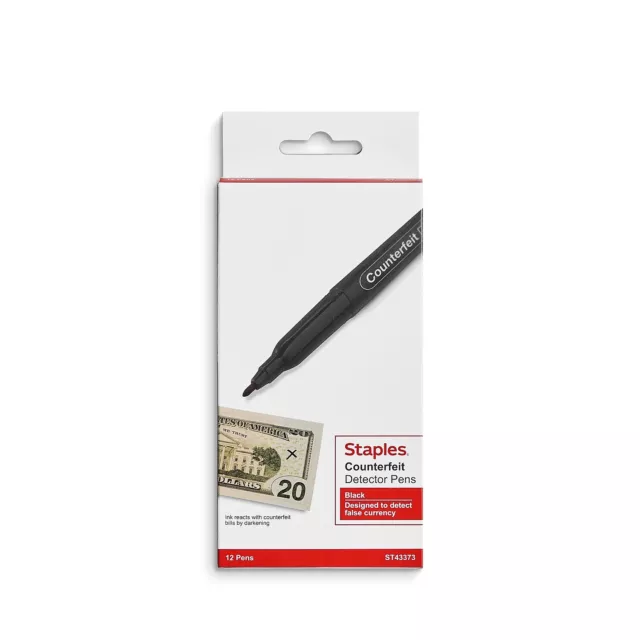 Staples Counterfeit Pens Black 36/Carton 43373-CCVS