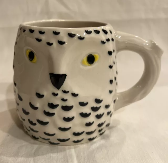 Owl Coffee Mug Indigo Raised 3D Design