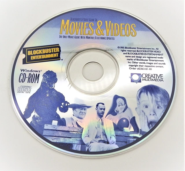 Vintage 1990s Blockbuster Video Guide To Movies & Videos (Windows, 1995) CD Only