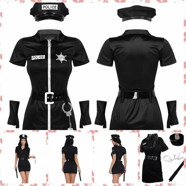 Sexy Women Cop Costume Police Officer Cosplay Fancy Dress Halloween Party