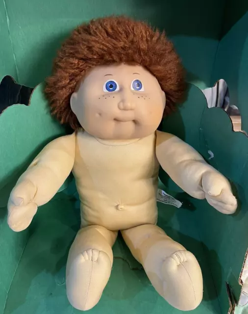 Cabbage Patch Doll Blue Lavender Eyes Fuzzy Brown Hair Freckles Jesmar Spain