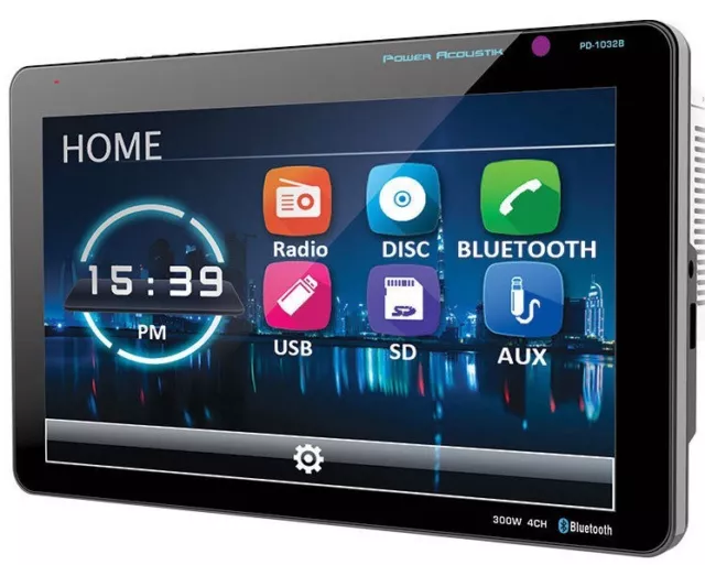 Power Acoustik Pd-1032B 2-Din 10.3" Touchscreen Lcd Dvd/Cd Usb Bluetooth Stereo