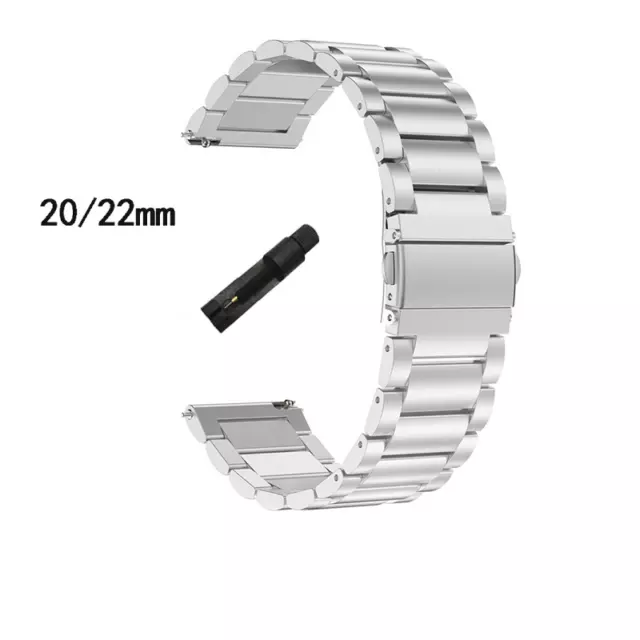 Stainless Steel 20mm/22mm Universal Metal Wrist Strap Watch Band Stainless Steel