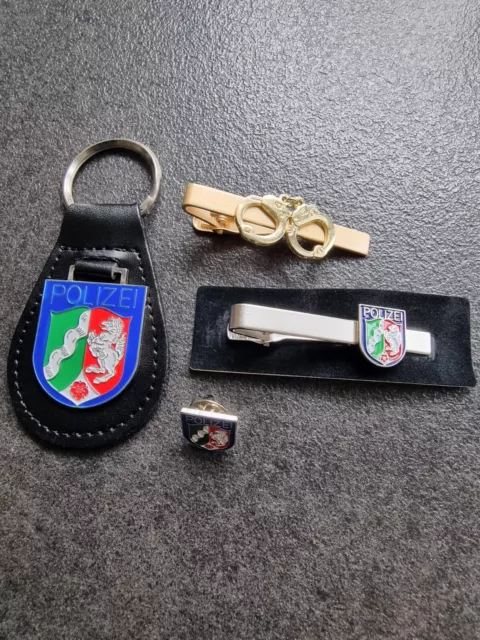 Polizei Accessoires Set #2 ( Leder Schlüsselanhänger/ Krawattennadel/Pin)