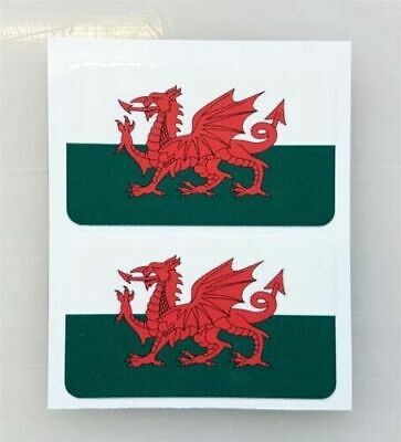 2x WALES FLAG Welsh Cymru Laminated Car,Window,Bumper Vinyl Decal Stickers