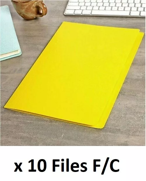 10 x   Avery 81542 Manilla Folders Yellow Foolscap Size F/C 360mm x 240mm  B180