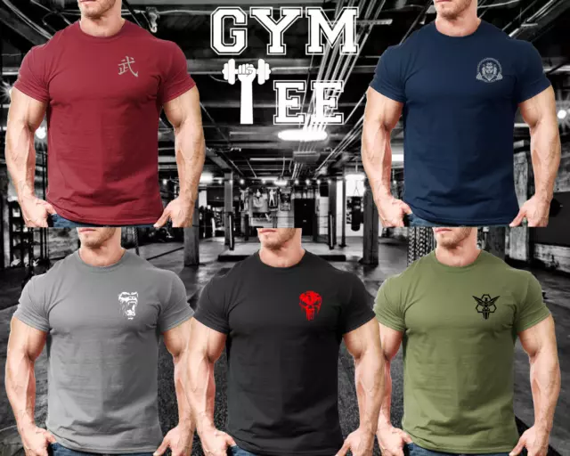 Gym Fit T shirt Training Top Fitted T-Shirt Tee Muscle Short Sleeve Workout