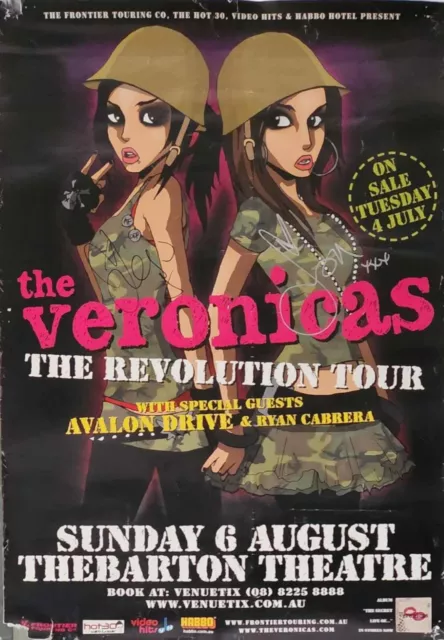 THE VERONICAS original 2006 signed by both sisters gig tour POSTER