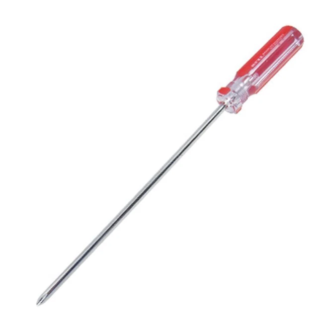 Punta a croce 6 mm lama lunga cacciavite strumento manuale rosso + trasparente C7I5