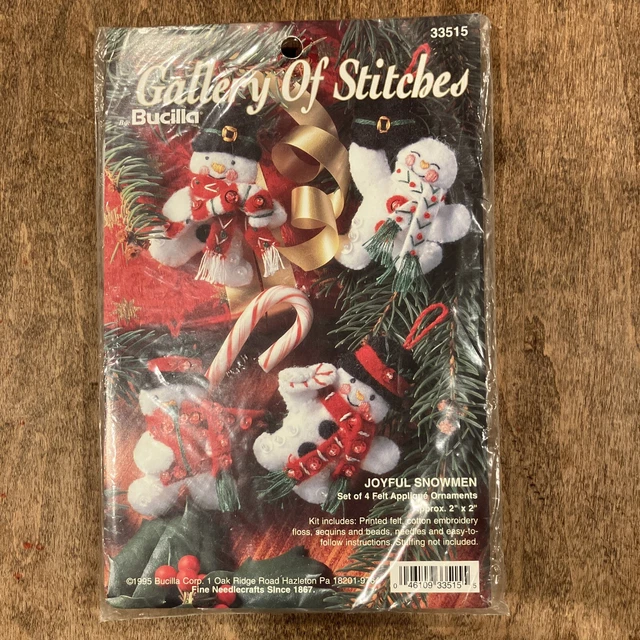 DE COLECCIÓN (1995) Nuevo Bucilla Galería de Puntos Adorno de Fieltro Kit "ALEYFUL SNOWMEN"