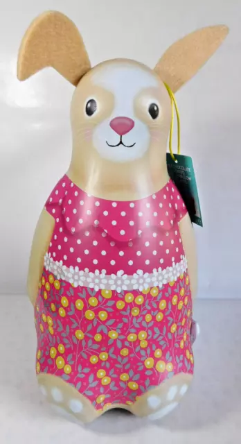 Silver Crane Chocolate Marshmallow Bunny Rabbit Tin Felt ears Pink Flower Dress
