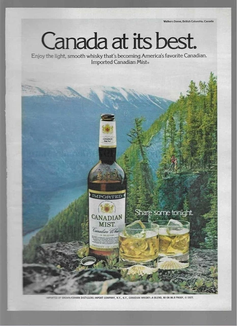 Canadian Mist Canada At Its Best Share Some Tonight 1978 Old Vintage Print Ad
