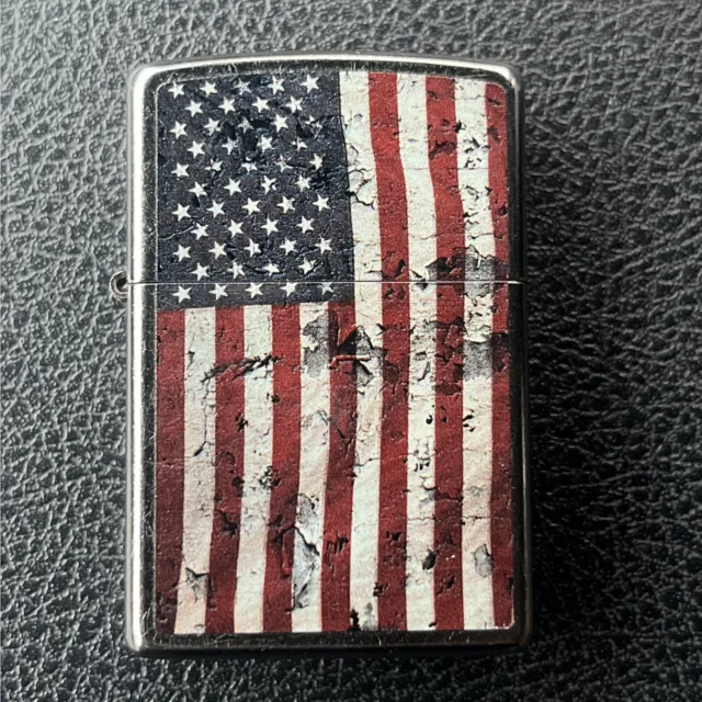 Zippo Cigarette Lighter American Flag Americana Distressed 2017