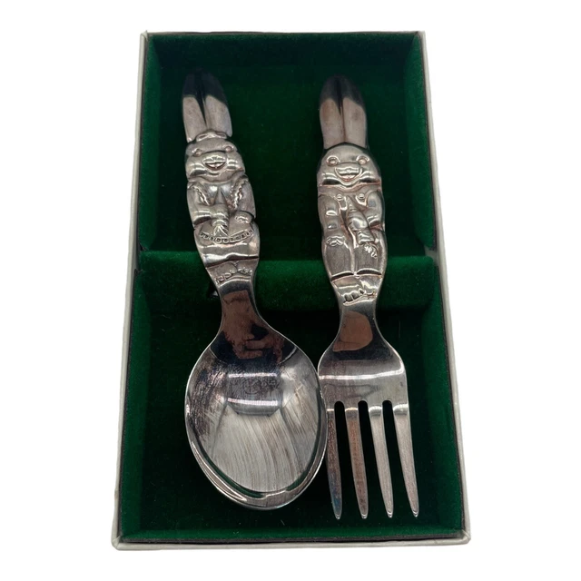 Reed & Barton Bunny Childs Baby Spoon Fork Silverplate  Flatware Silverware