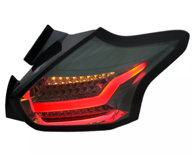 LED Lightbar Rückleuchten für Ford Focus 3 MK3 Bj. 2015-2018 Schwarz Rauch 3