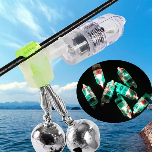 Electronic Durable Fishing Alert Bell Rod Tackle LED Light Bite Sound Alarm