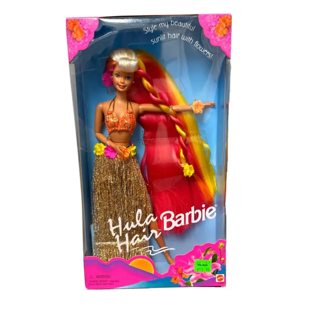 Vintage 1996 Mattel Hula Hair Barbie Doll # 17047 RARE NRFB