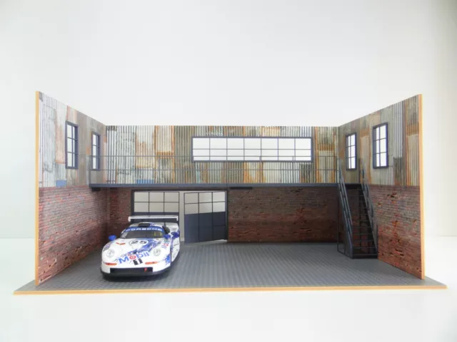 SCALE 1:18 TWO-FLOOR brick and metal garage BIG Diorama model kit  Display £148.79 - PicClick UK