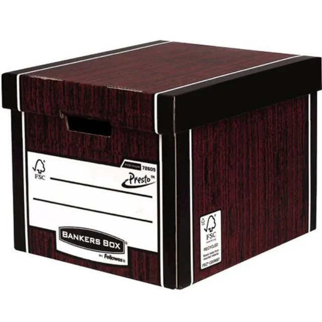 Bankers Box Fellowes Premium Tall Archive Box Woodgrain (Pack 5) 7260520