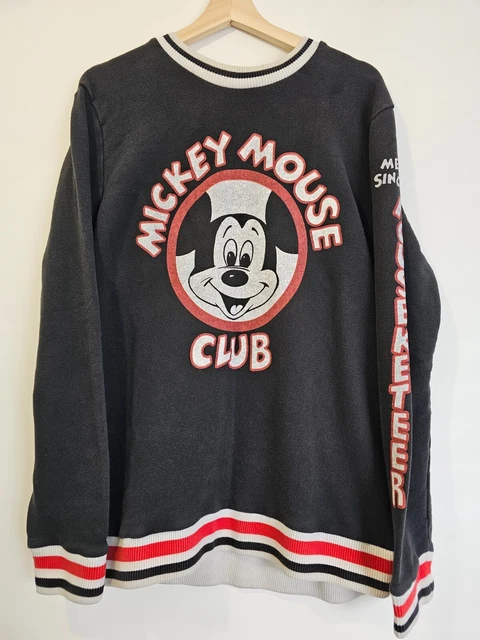 Disney Parks Mickey Mouse Club Pullover Größe XL Sweatshirt Pullover schwarz Uni