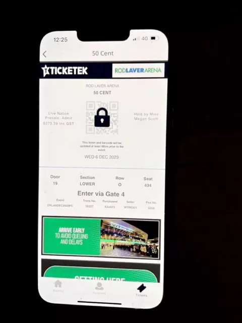 2 x 50 cent concert tickets Melbourne 