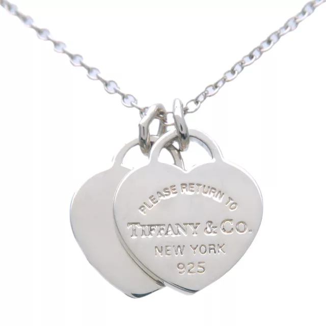 Authentisch Tiffany & Co. Return to Tiffany Mini DoubleHeart Tag Halskette silber gebraucht kostenloser Versand