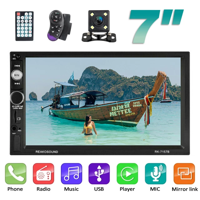 7" Touch Screen Double 2Din Car Stereo Radio Apple/ Android Car Play BT + Camera