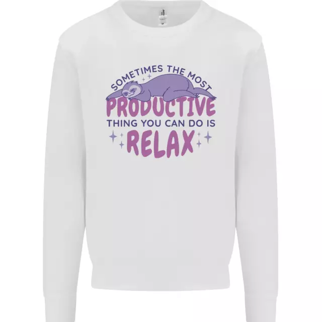 Funny Relaxing Sloth Kids Sweatshirt Jumper