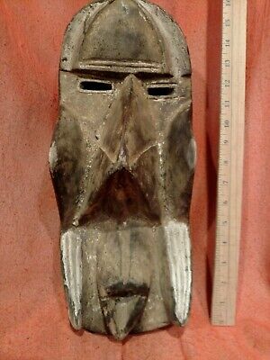 Bold Dan Mask with Painted Fangs — Authentic Carved African Wood Art