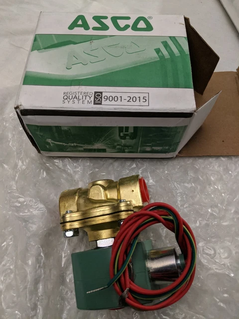 ASCO 8210G002-120/60,110/50 Brass Body Pilot Operated General Service...