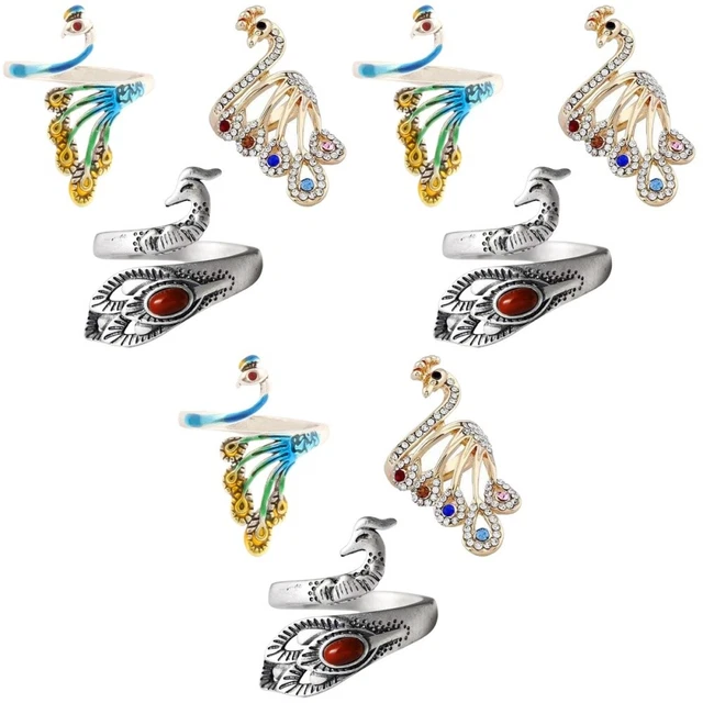 9 uds ganchillo de metal adorno de ganchillo anillos de punto anillos de ganchillo anillos abiertos