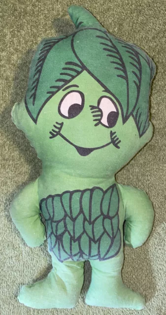 Vintage Jolly Green Giant Little Sprout Plush Stuffed Advertising Doll Toy 12"